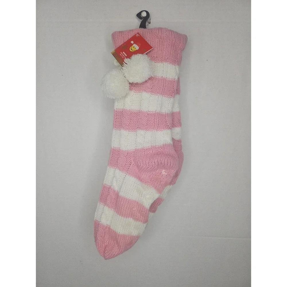 Joe Boxer 1 Pair Womens Adult Junior Fuzzy Socks Pink /white NEW w/Tags Sz 4-10